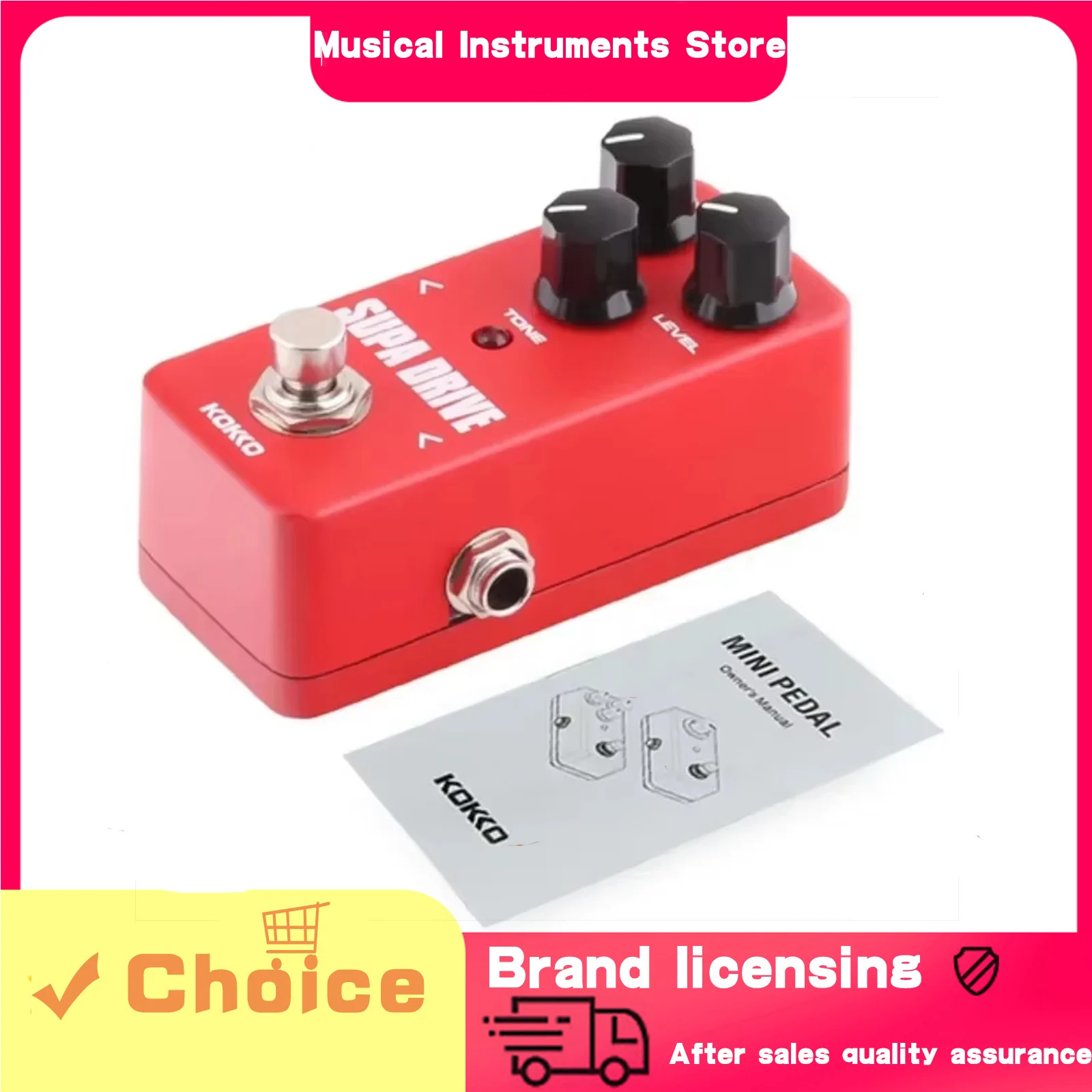

KOKKO Electric Guitar Effects Pedal Supa Drive Overdrive Effect Portable Pedal Musical Instruments Guitar Parts&Accessories