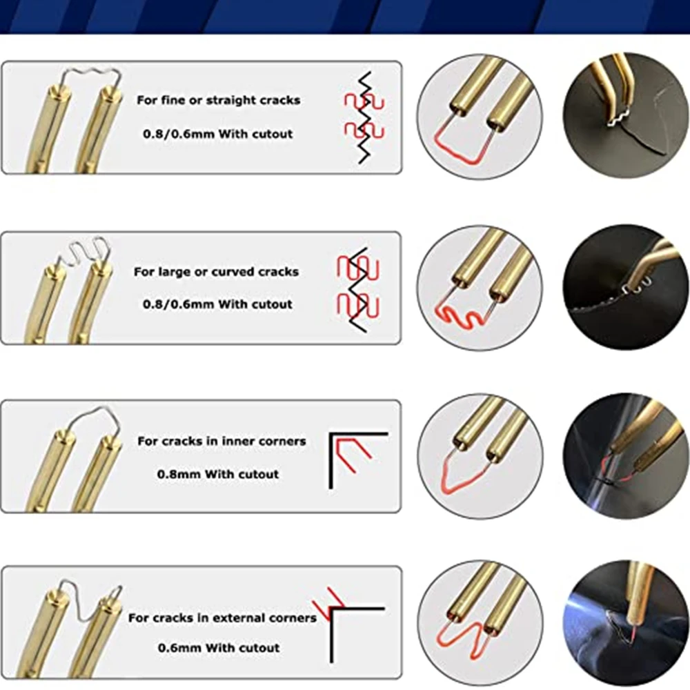 400/600/800/1100pcs Stainless Steel Cut Wave Staples Hot Stapler Plastic Repair Standard Pre Cut Hot Staples Electric Soldering