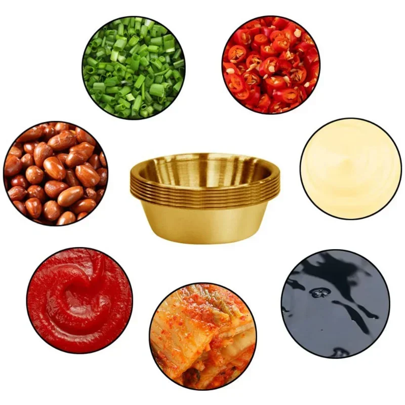 5Pc Stainless Steel Sauce Dish, Flavour Seasoning Dishes, Premium Sushi Dipping Saucers Bowl, Mini Metal Ramekins Bowl