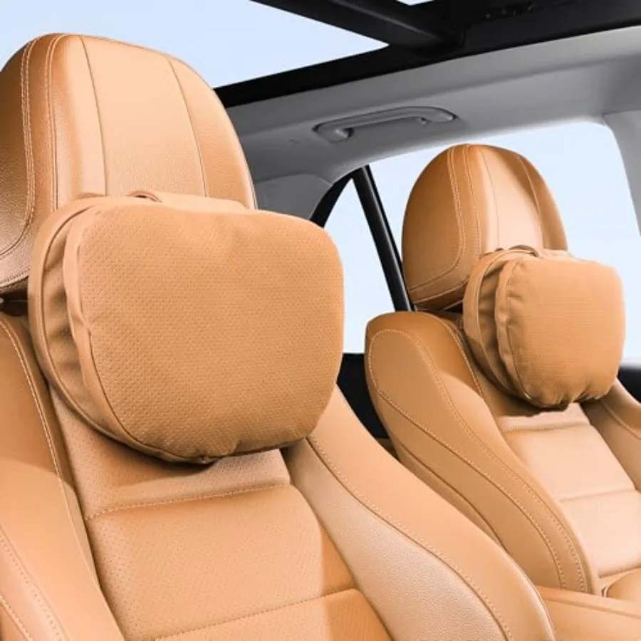 

Car Headrest Pillow for Driving Dual-Sided Leather Design Neck Pillow Breathable Softness Neck Support Universal Fit Head Rest