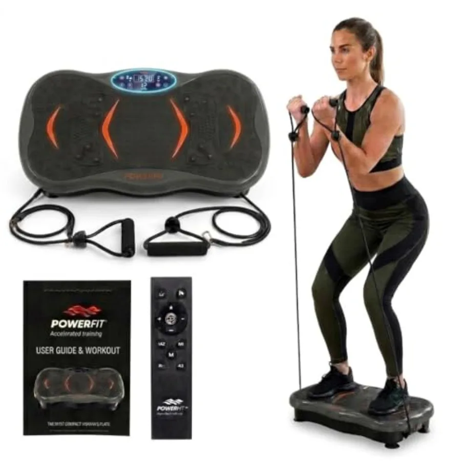 

Powerfit Vibration Plate Exercise Machine - Waver Full Body Vibration Platform for Weight Loss Lymphatic Drainage Steel Frame B