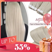 Extensiones de cabello con cinta Ugeat, cabello humano Real Natural brasileño Remy, trama de piel recta sin costuras para mujeres Balayage 20P/40P