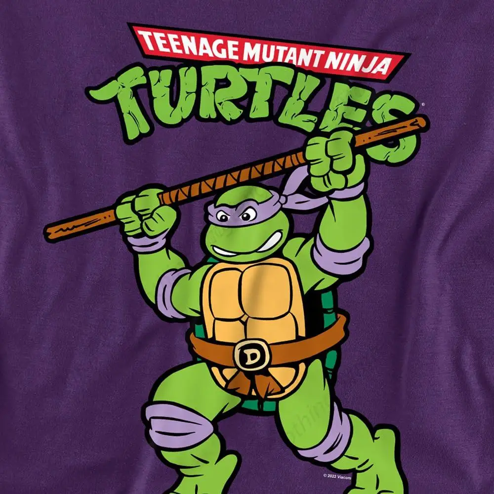 Classic TMNT Teenage Mutant Ninja Turtles Unisex Adult T Shirt, Retro Donnie