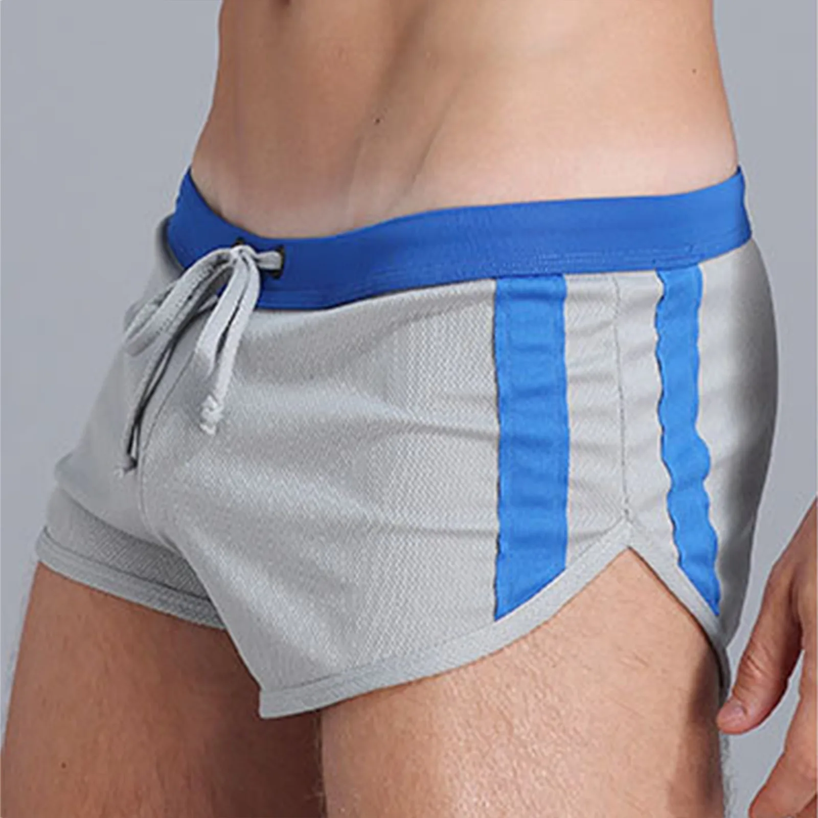 Mens Sports Pocket Solid Drawstring Board Trunk Beach Short Pants Shorts Summer Thin Trousers Zippered Pocket Loose Sweatpants