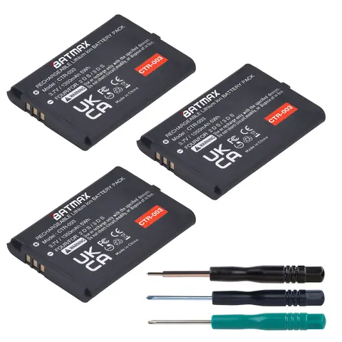 3X CTR003 CTR-003 Li-ion Battery 1350mAh  for Nintendo 2DS,3DS Wireless Controller