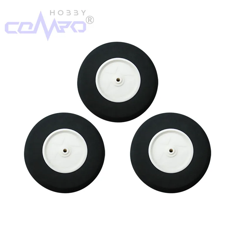 2 pièces roues à 5 rayons Dia60-75mm train d'atterrissage roues en mousse légère pneu éponge pour accessoires de modèle d'avion RC