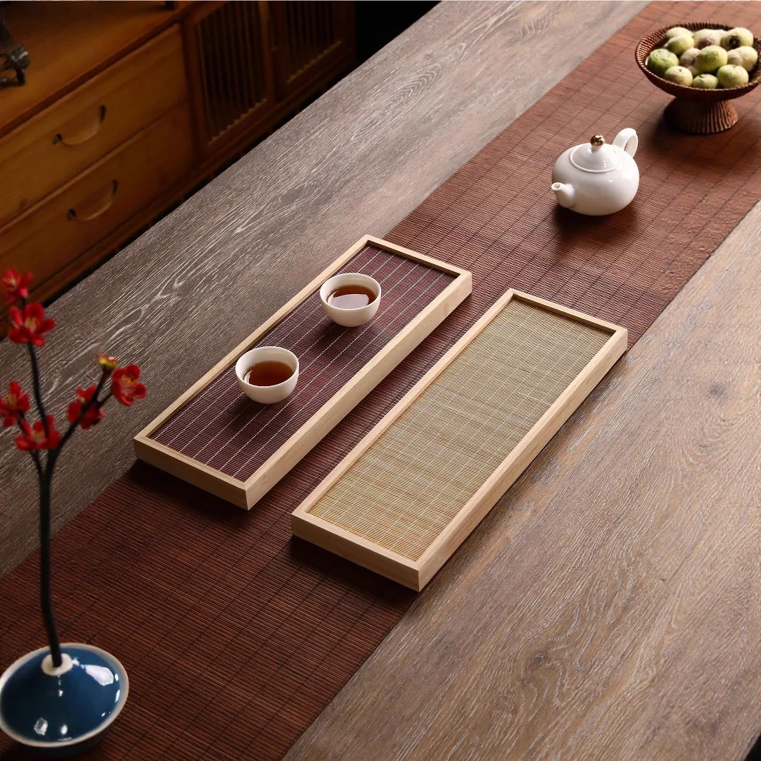 

Handmade bamboo tea tray, dry brewing table, cup holder, tea set storage tray, tea serving tray, household minimalist coaster