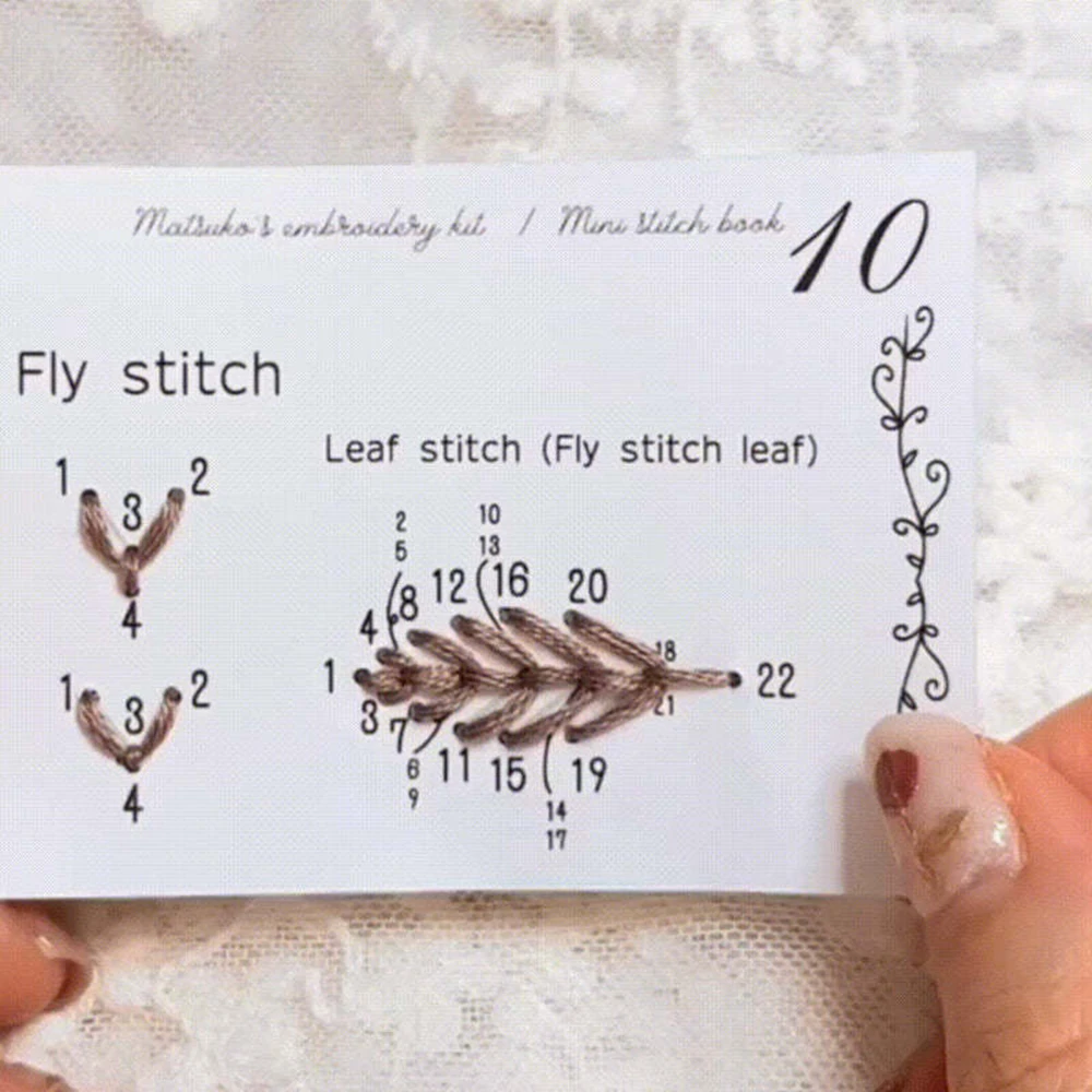 Mini kreatives Nähbuch für Anfänger, Nähfähigkeiten, Kartenhandbücher, handgefertigtes Nähmuster-Set, heben Sie Ihre Nähfähigkeit für die Stickerei an – Detail 3