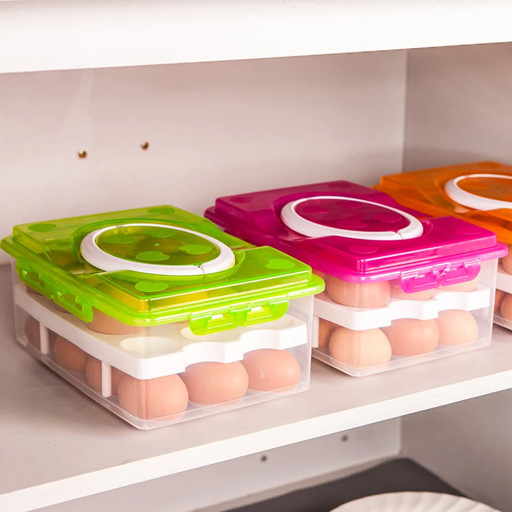 

1Pcs Egg Storage Box Double-Layer 24 Grid Storage Case PP Material Refrigerator Fresh Keeping Safe Durable Fresh Box
