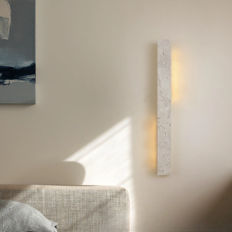 Yellow travertine wall lamp is surprised by the quiet wind, bedroom bedside, living room background wall, corridor, aisle, long