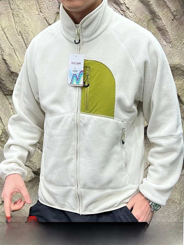 

Couple's Sle Autumn Winter Color Blo Outdoor Hiking Mountain Climbing Warm Fce Lined Jaet Polyester Fiber Long Sv...