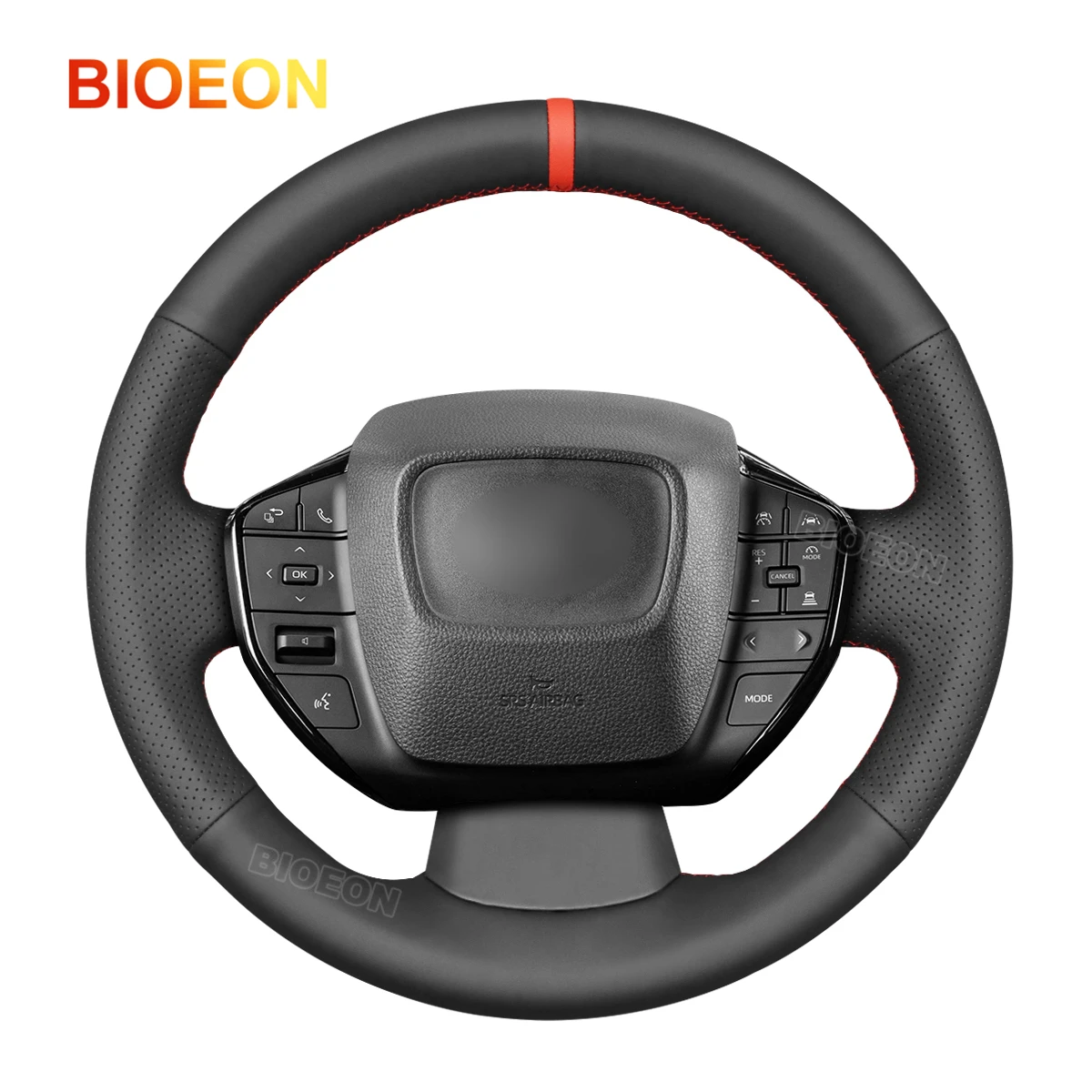 

Bioeon Hand-sewing Faux Leather Steering Wheel Covers Wrap for Toyota Prius VI (XW60) 2023-2024 / bZ4X 2022-2024