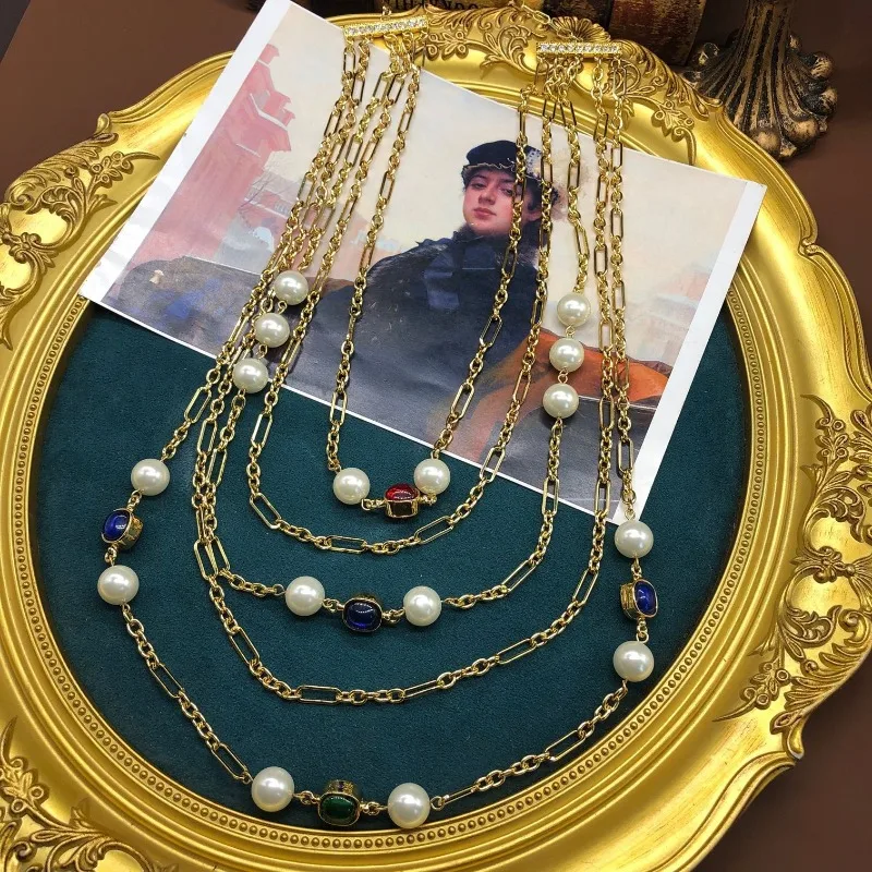 

Medieval Long Sweater Chain Can Be Multi-layer Western Antique Niche Design Sense Versatile High Sense Retro Necklace Accessorie