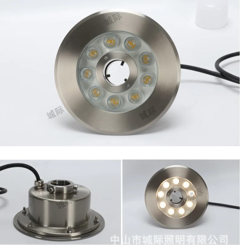

12 Вт RGB светодиодный фонтанный светильник AC12V 6 Вт 9 Вт IP68 Водонепроницаемая напольная водонепроницаемая лампа Погребенный светильник с горячими источниками Подводный светильник Spill Lamp