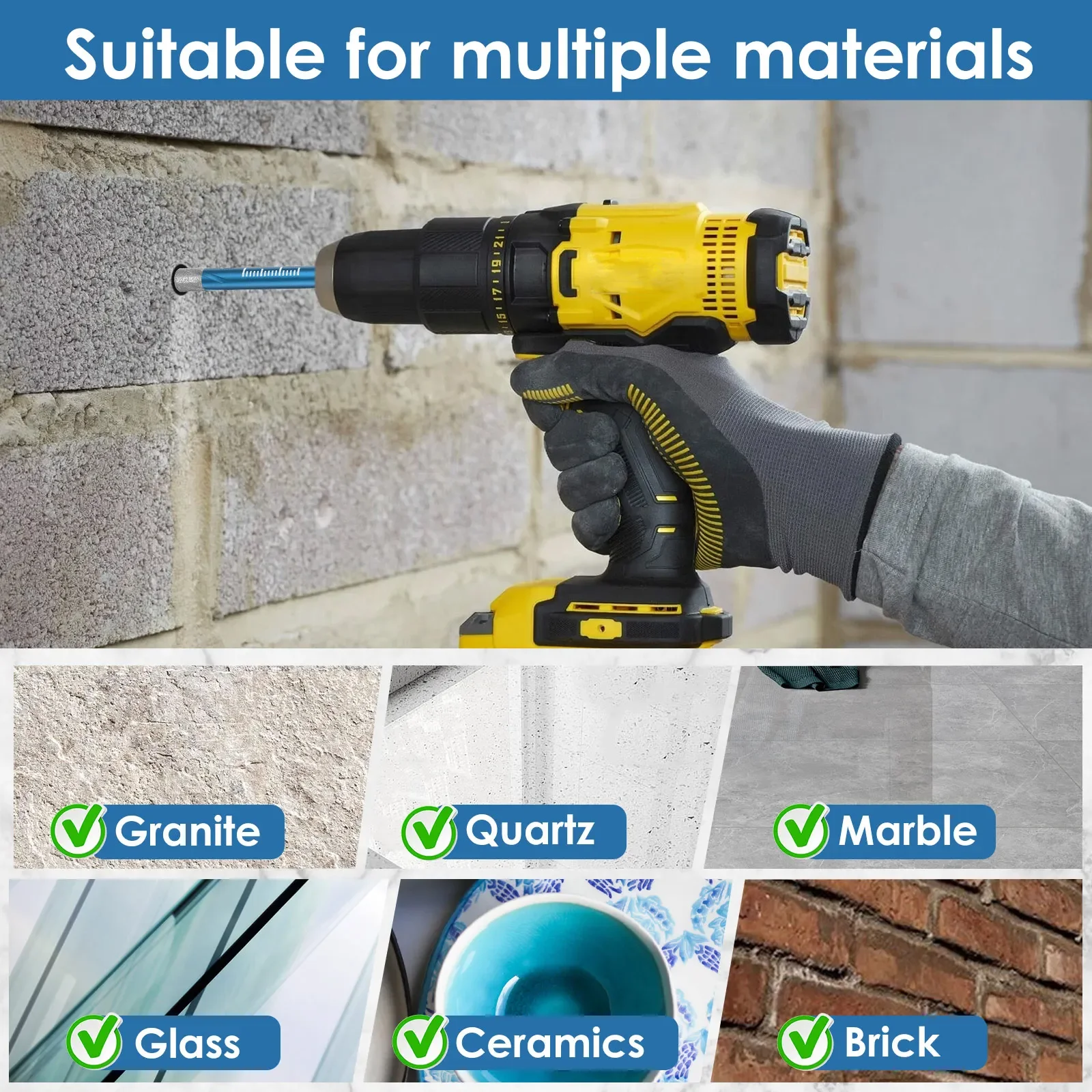 5 قطعة الماس سيراميك مثقاب الخشب السلس رقاقة التفريغ الزجاج مثقاب أداء مستقر الماس هول المنشار للسيراميك #4