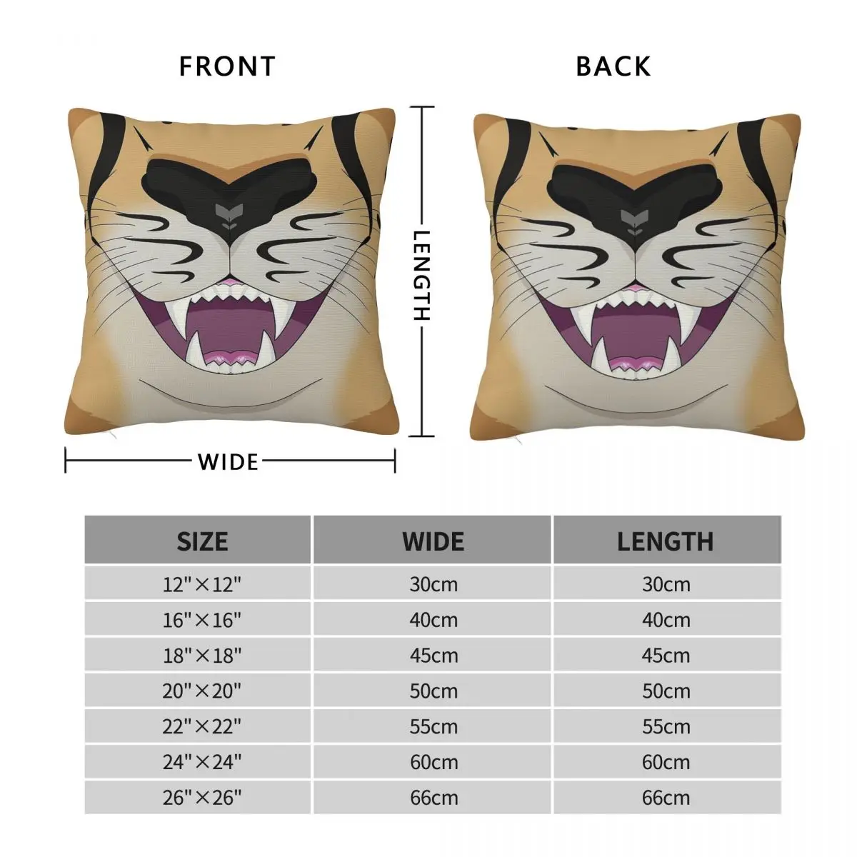 Cheetah Teeth Sharp Square Pillowcase Polyester Linen Velvet Pattern Zip Decorative Car Cushion Cover