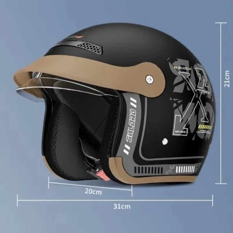 Warm Windproof Retro Half Helmet E Bike Motorcycle Scooter Safety Hard Hat All Season Men Women Urban Commute Aero Cycling Equip
