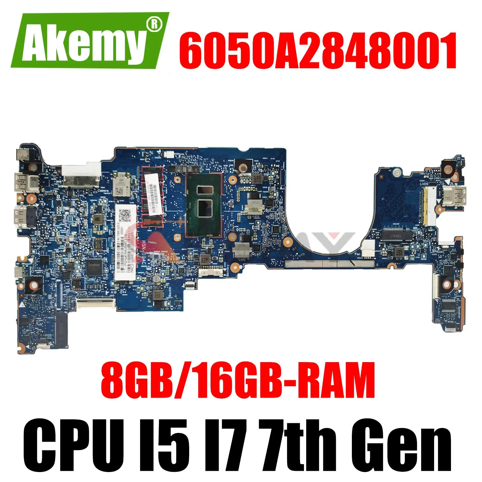 

Материнская плата AKEMY 6050A2848001 для ноутбука HP X360 1030 G2 920053-601, материнская плата с процессором I5 I7 7, ОЗУ 8 ГБ/16 ГБ, полностью протестирована