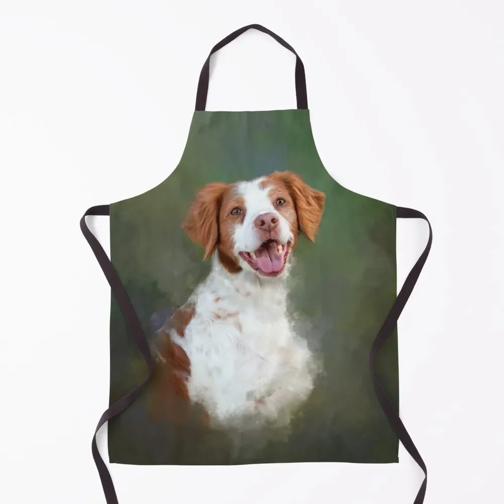 

Brittany Spaniel Dog Art Apron work ladies kitchen girl Camping Apron