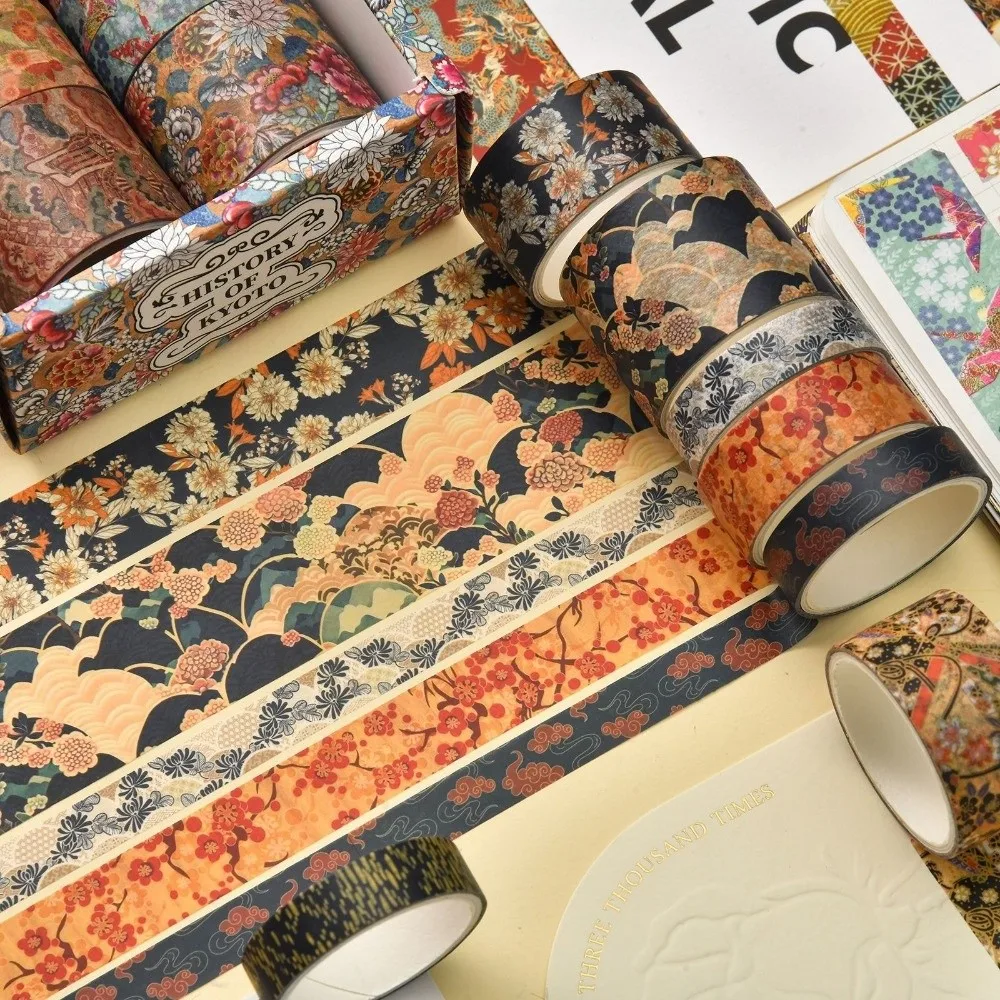 12Rolls Exquisite Design Washi Tape Set DIY Vintage Style Wrapping Washi Tape Gift Wrapping Decorative Pattern