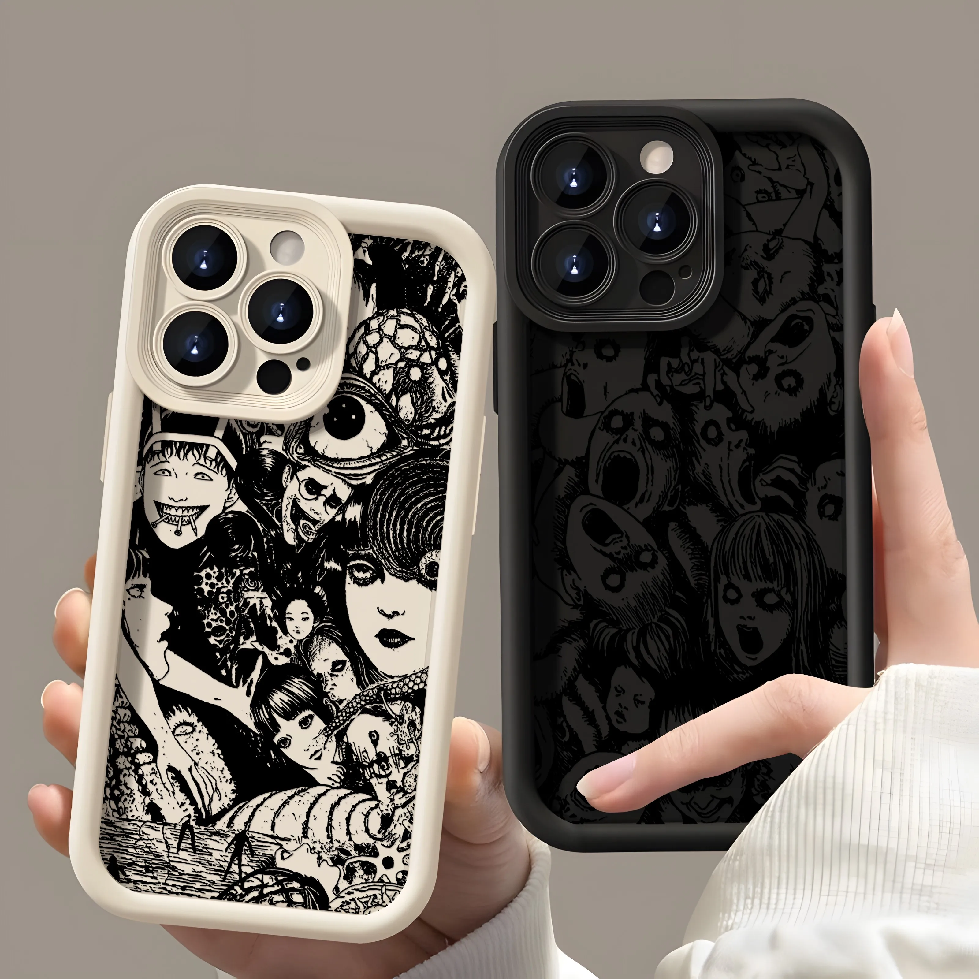 Junji Ito جراب هاتف فاخر لـ iPhone ، غطاء خلفي من القصص المصورة المرعبة ، تبو لينة ، 16 ، 15 ، 14 ، 13 ، 12 ، 11 Pro Max ، Mini ، XR ، XS ، X ، 7 ، 8 زائد