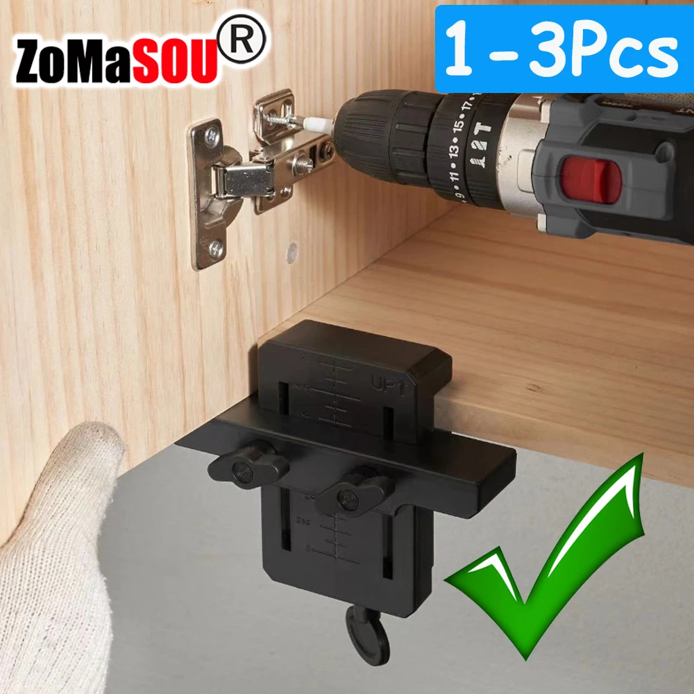 Porta do Armário de Montagem Gabarito Dobradiça Abs Grampo Quadro Escondido Fácil de Instalar Piso Cozinha Banheiro 13 Pcs