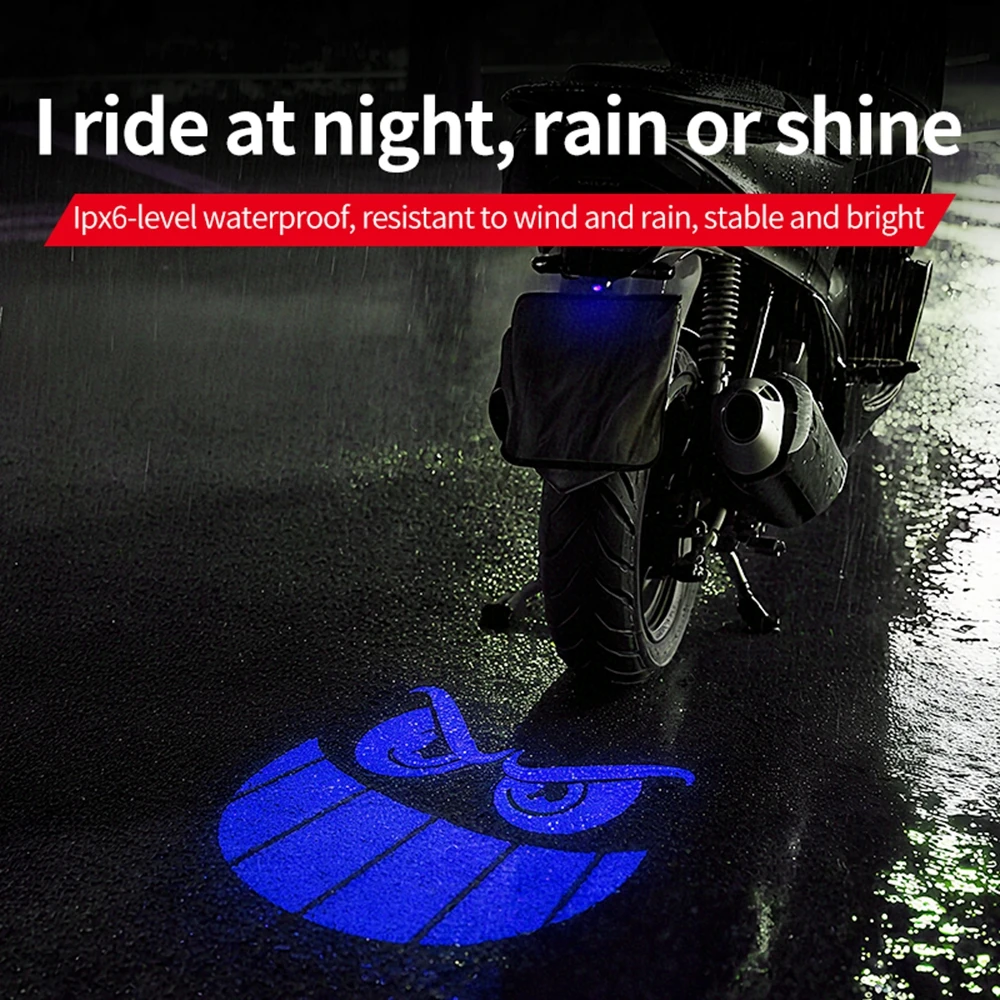 Motorcycle License Plate Projector Lamp LED Demon Eye Mattern Moto Night Warning Lamp LED Ambient Light for Scooter ATV 12-70V view 4