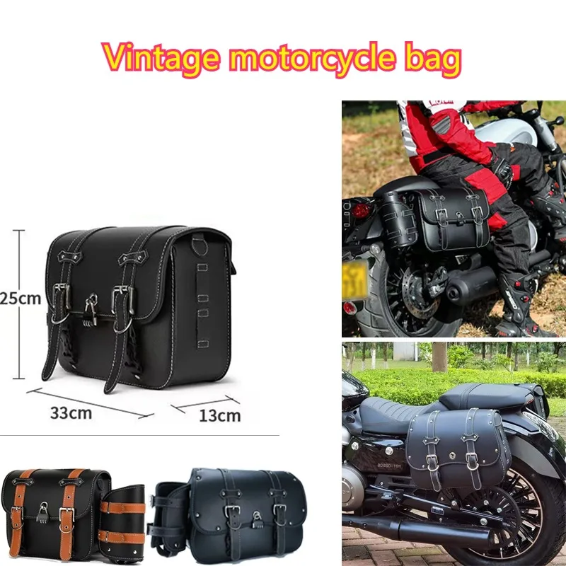 

Водонепроницаемая мотоциклетная сумка в ретро-стиле, универсальная подвесная сумка-кофр для хранения багажа
