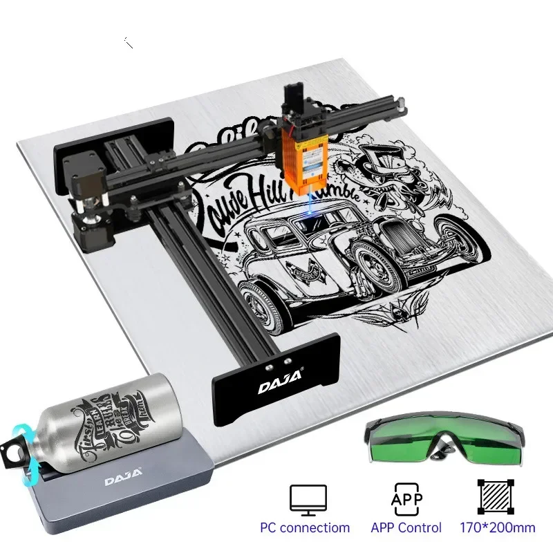 Stainless Steel Wood Plastic DIY Glass Leather Wood Marking D2 3W/7W/15W/20W Small Engraving Machine Mini Portable