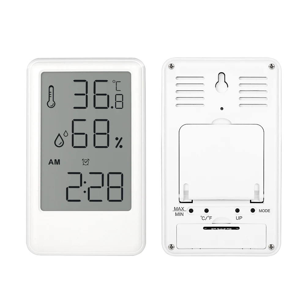 LCD Digital Display Alarm Clock Household Electronic Thermometer Hygrometer Indoor Time/Temperature/Humidity Tester Clock