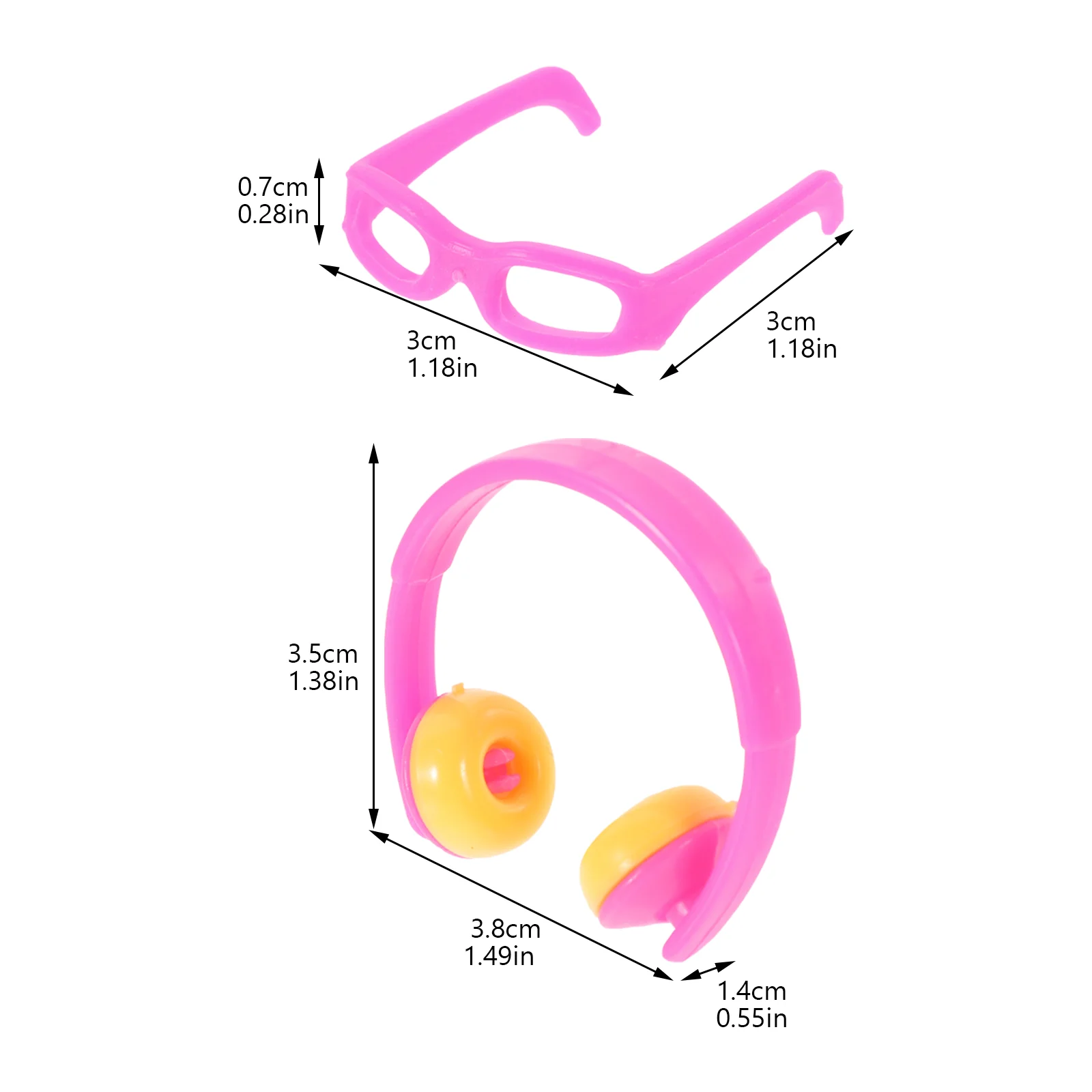 Mini écouteurs de simulation, lunettes de soleil, lunettes de soleil, petit casque, ornements, micro décoration de paysage, voyage en vrac, 18 pièces