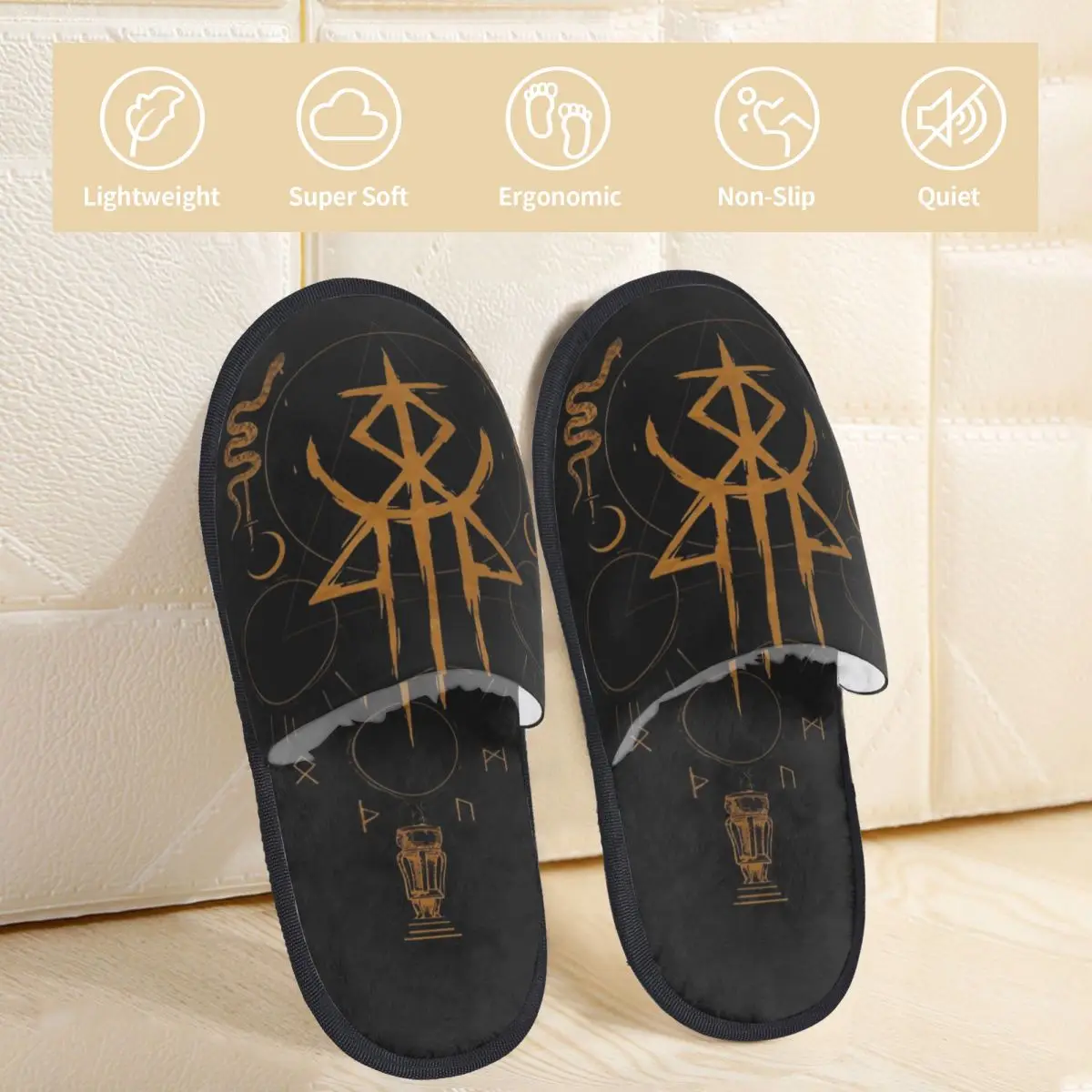 Lorna Shore Logo Men Women Furry slippers Warm special Home slippers pantoufle homme