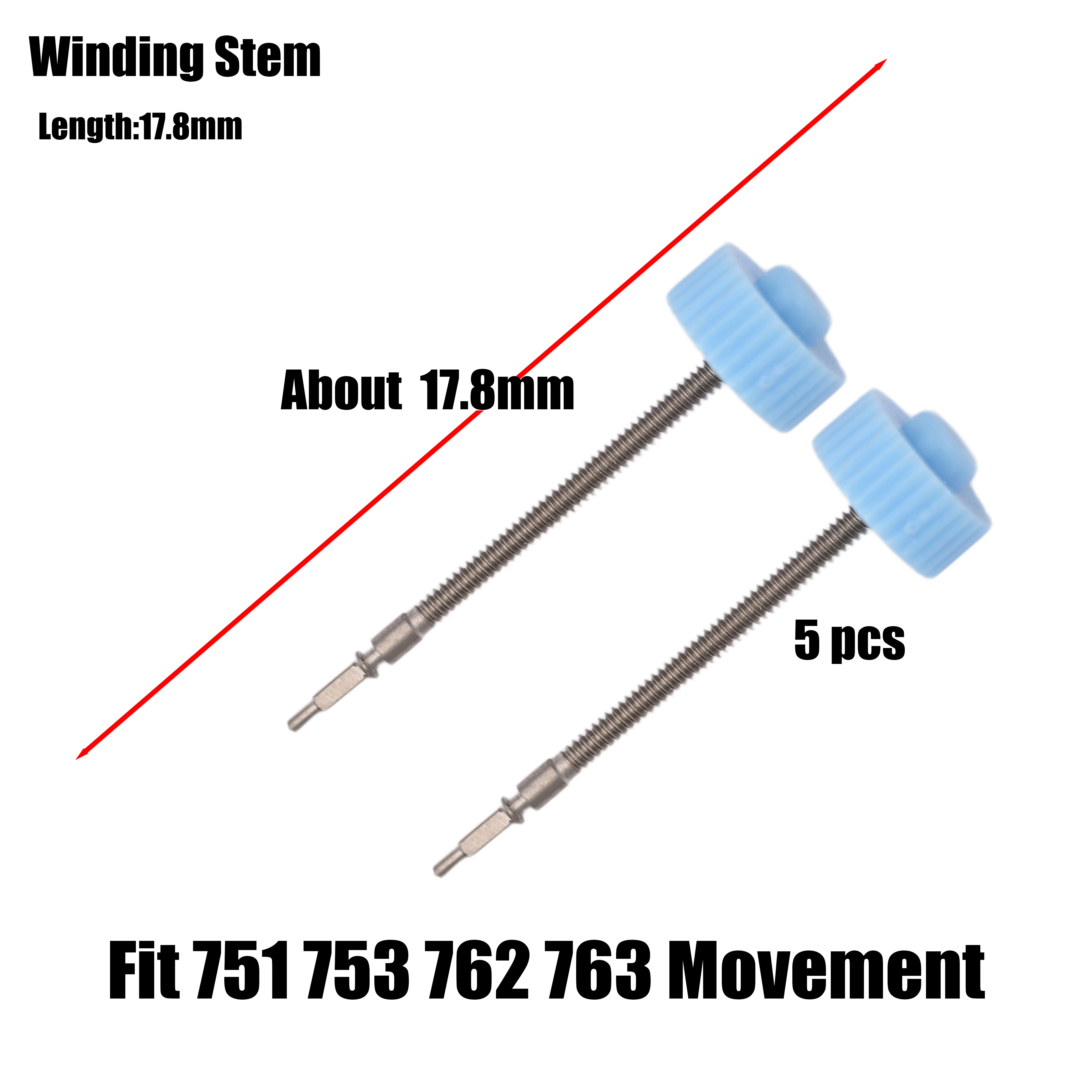 2/5pcs Winding Stem for 751 753 762 763 Movement Ronda 751 753 762 763 Movement Watch Repair Parts Handle Rod Stem