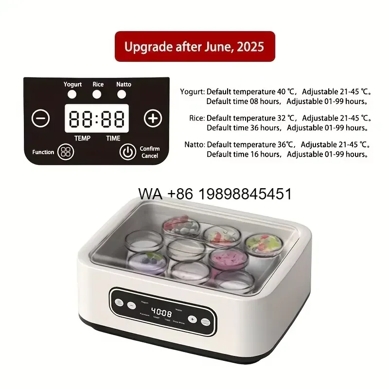 Wmwmnu Digital Yogurt Maker 1.6L Glass Jar 110-240V Easy Home Use Automatic Fermentation for Homemade Yogurt