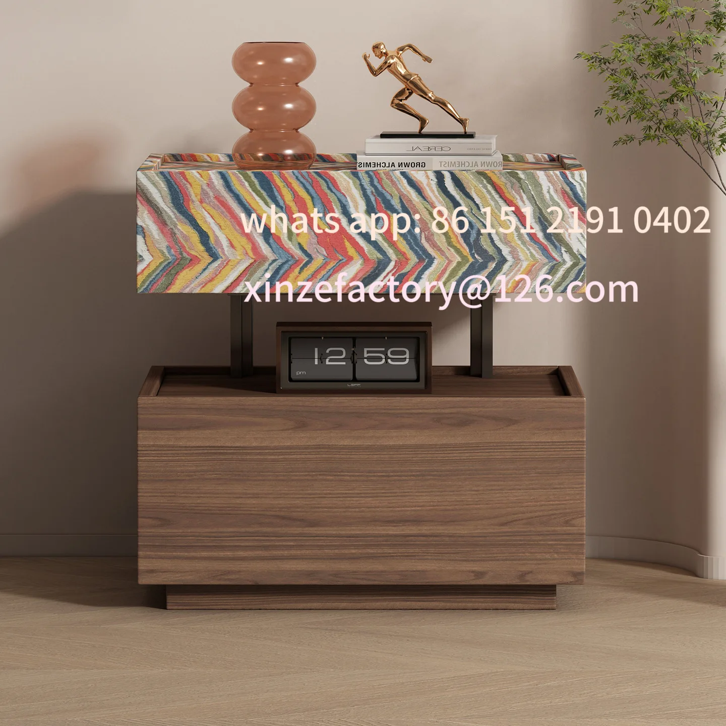 

Customizable medieval bedside table master bedroom 60cm large light luxury high-end sense installation-free storage locker