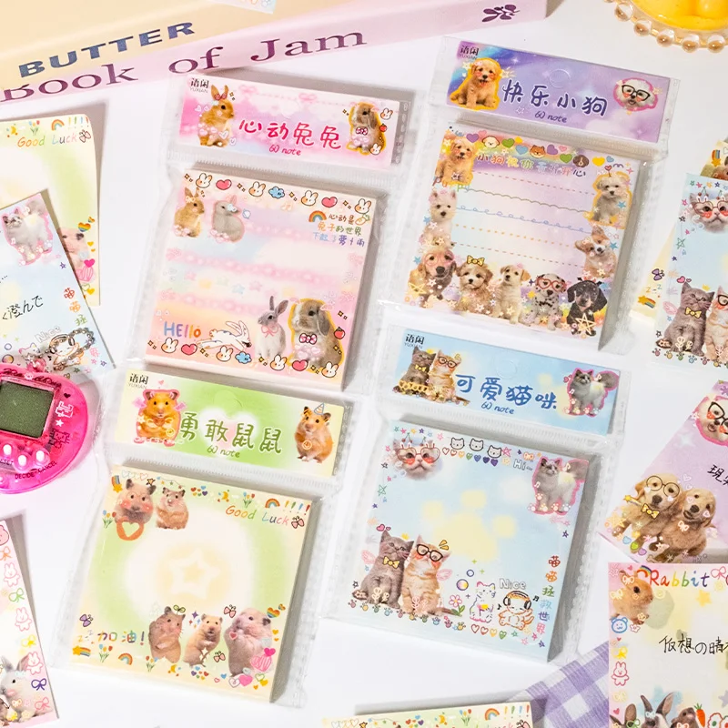 60 Sheets Daily Do It Check List INS Cartoon Pet Memo Pad Scrapbooking Message Paper Kawaii Cute Sticky Notes School Supplies