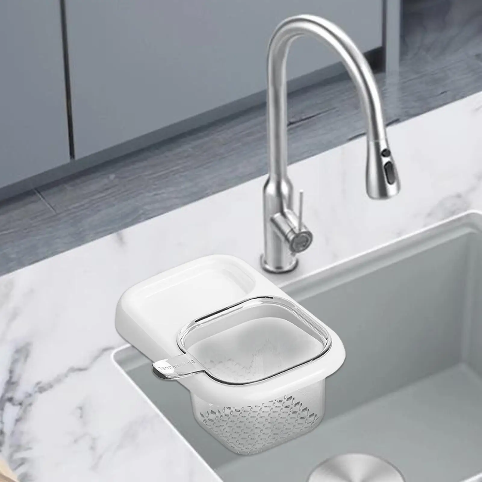 

Sink Basket Suction Cup Drainer With Storage Rack Strainer Basket Kitchen Sink Accessories For Waste Clog Prevention Home