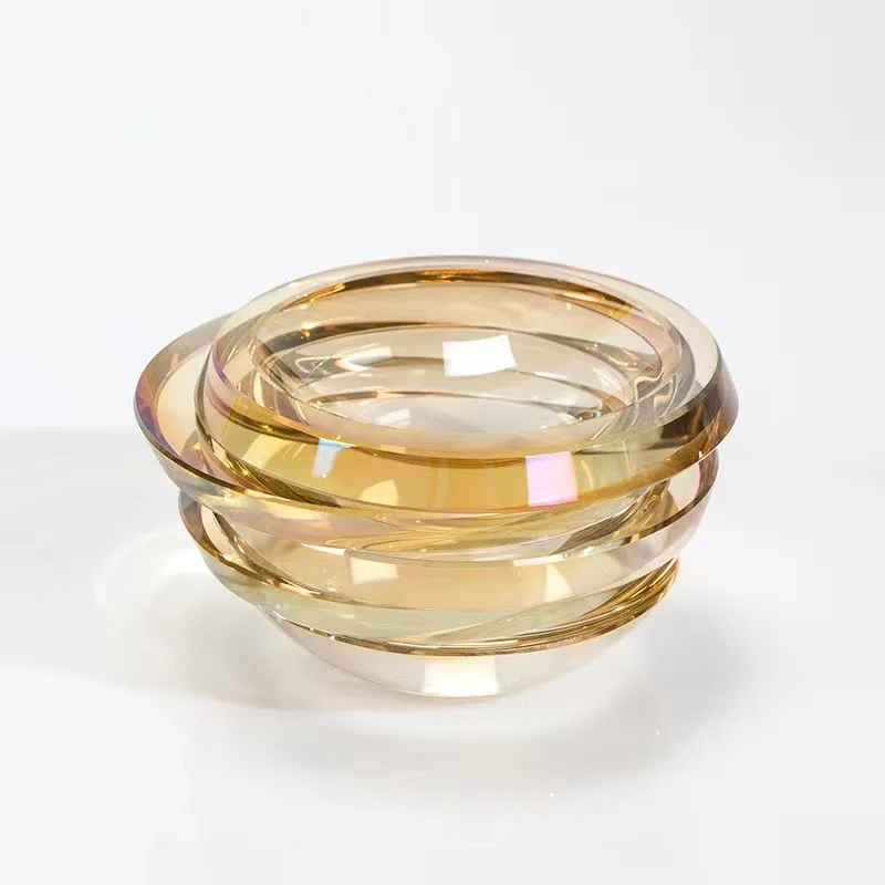 

Modern minimalist creative crystal stacking bowl, crystal ornaments, hotel model room study decoration Xingyao