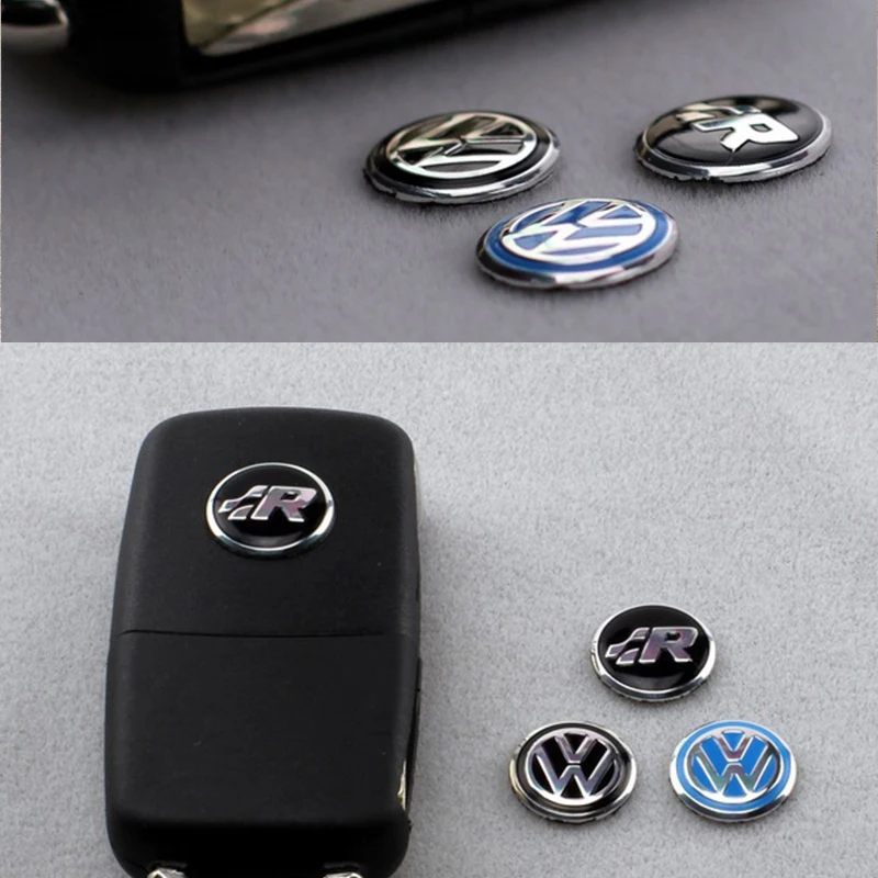 Car Key Stickers Auto Control Keychain Emblem Accessories For Volkswagen VW R-line GTI R Polo Golf Passat Magotan Tiguan Jetta