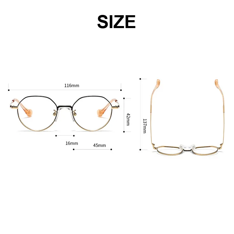 Kid's Small Pure Titanium Glasses Frame Boy Girl Polygon Ultra-Light Metal Spectacles Can Customize Myopia Hyperopia Lenses