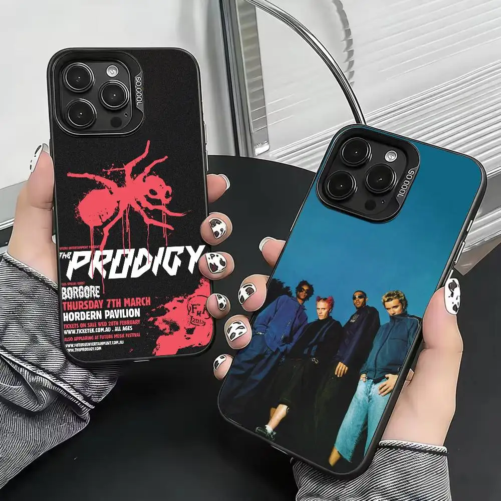 Coque de téléphone The Prodigy pour iPhone 17, 16, 15, 14, 13, 12, 11 Plus, Pro Max, XS, Housse colorée argent et noir