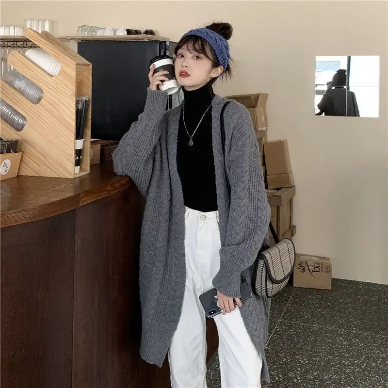 Women Long Sweaters Cardigan Knitwear Baggy Elegant Gentle S-5XL Ladies All-match Korean Fashion Кардиган Женский Thick Pure BF