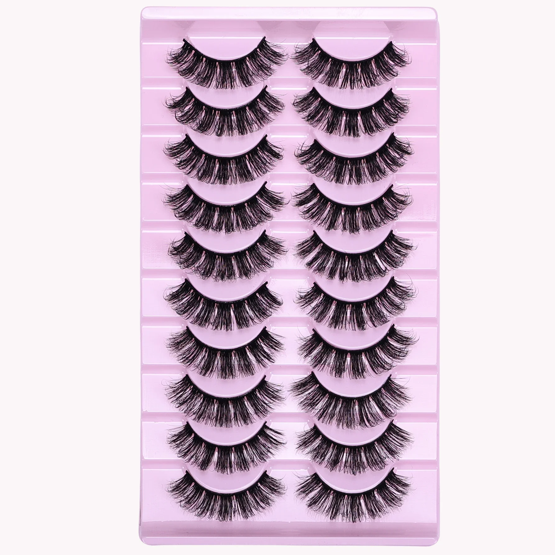 10 Pairs Natural Look False Eyelashes Thick Fluffy Fake Lashes Pack Wispy Strip Fake Eyelashes Cat Eye Lashes that