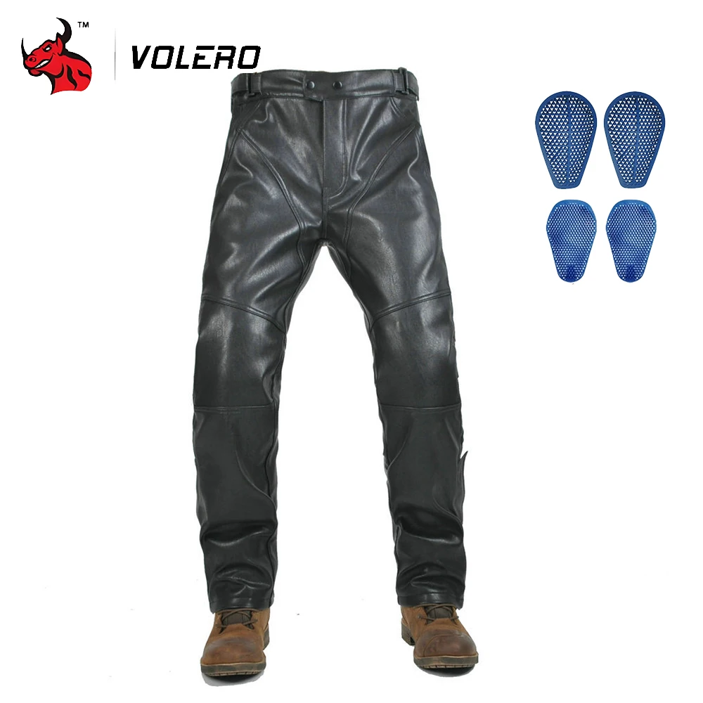 

Motorcycle Drop-resistant Warm Detachable Pants Moto Cycling Pants Windproof Waterproof Leather Pants Protective Gear