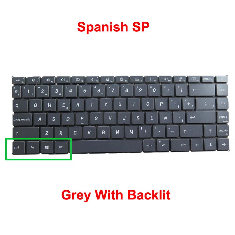 FR SP US PO CZ BG HB FS Backlit Keyboard For MSI Prestige 14 A10RAS A10RB A10RBS A10SC Prestige 15 A10 A10SC Gray No Frame New
