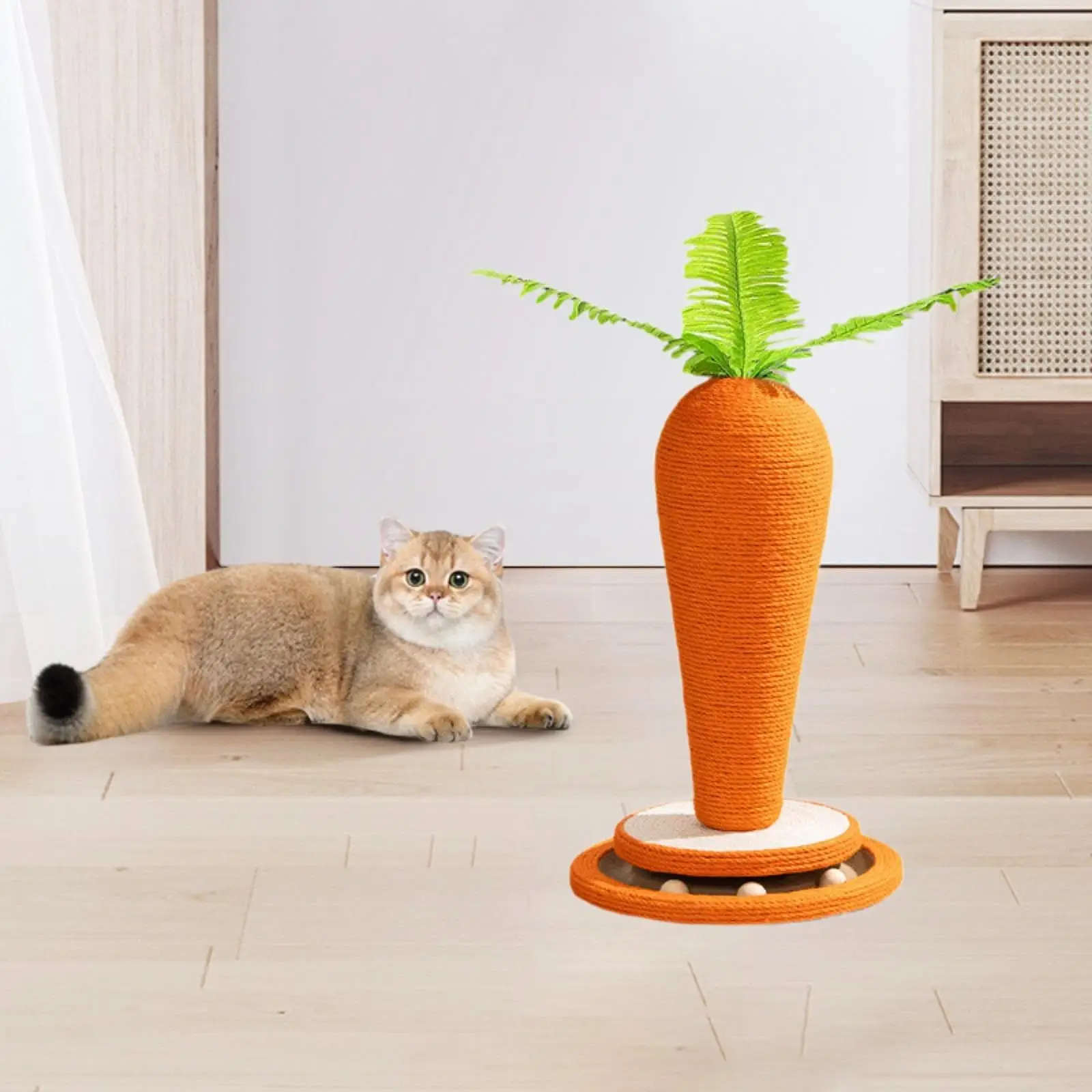 Cat Scratching Board Cat Scratcher Post Carrot Shape Cat Furniture Cat Climbing Tree Scratch Board for Entertainment Exercise