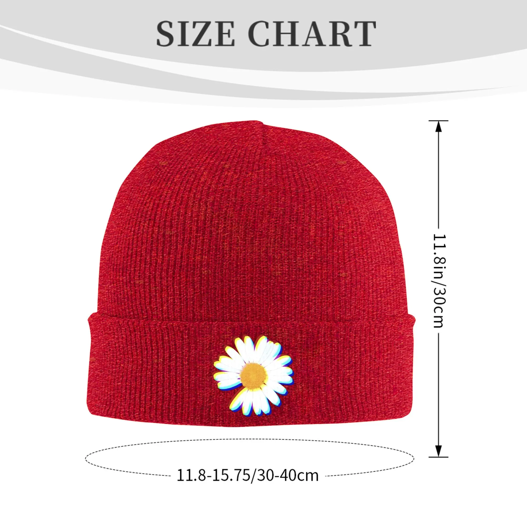Daisy Print Winter Skullies Beanies Hat Warm Autumn Knitted Hats Bonnet Caps for Women Men