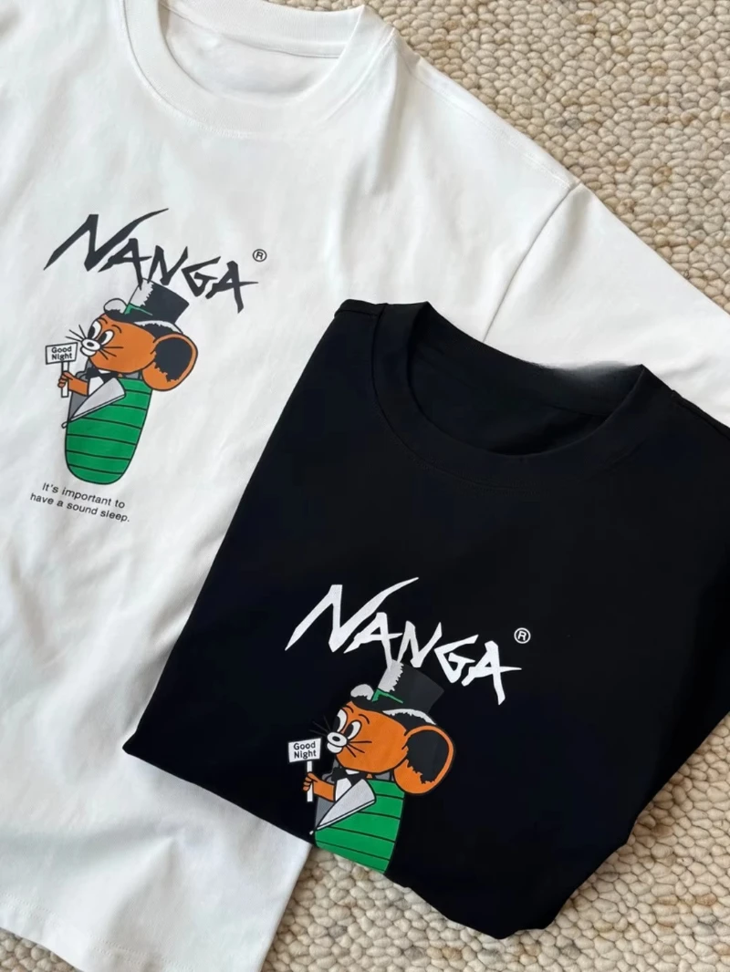 

Women's T-shirt Nanga Mountain Outdoor Jerry Mouse Cartoon Print Loose Couple's Cotton Short-sleeved T-shirt Unisex Sleepwear