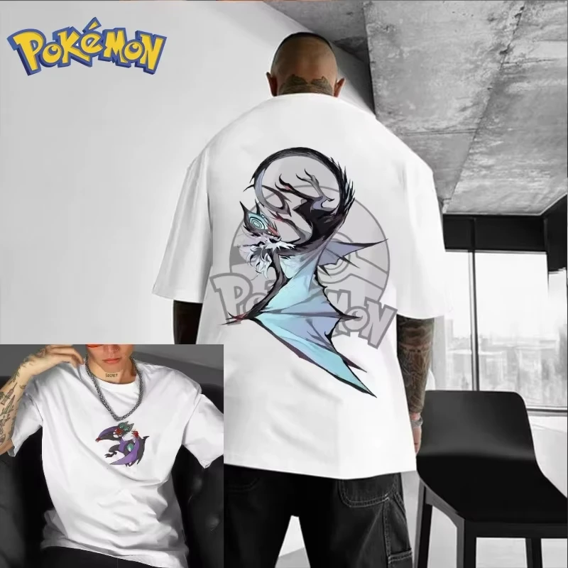 Camiseta con estampado de Pokémon Handheld Game Noivern, novedad de verano, camiseta informal holgada de manga corta para hombre y mujer, estilo Y2K Harajuku