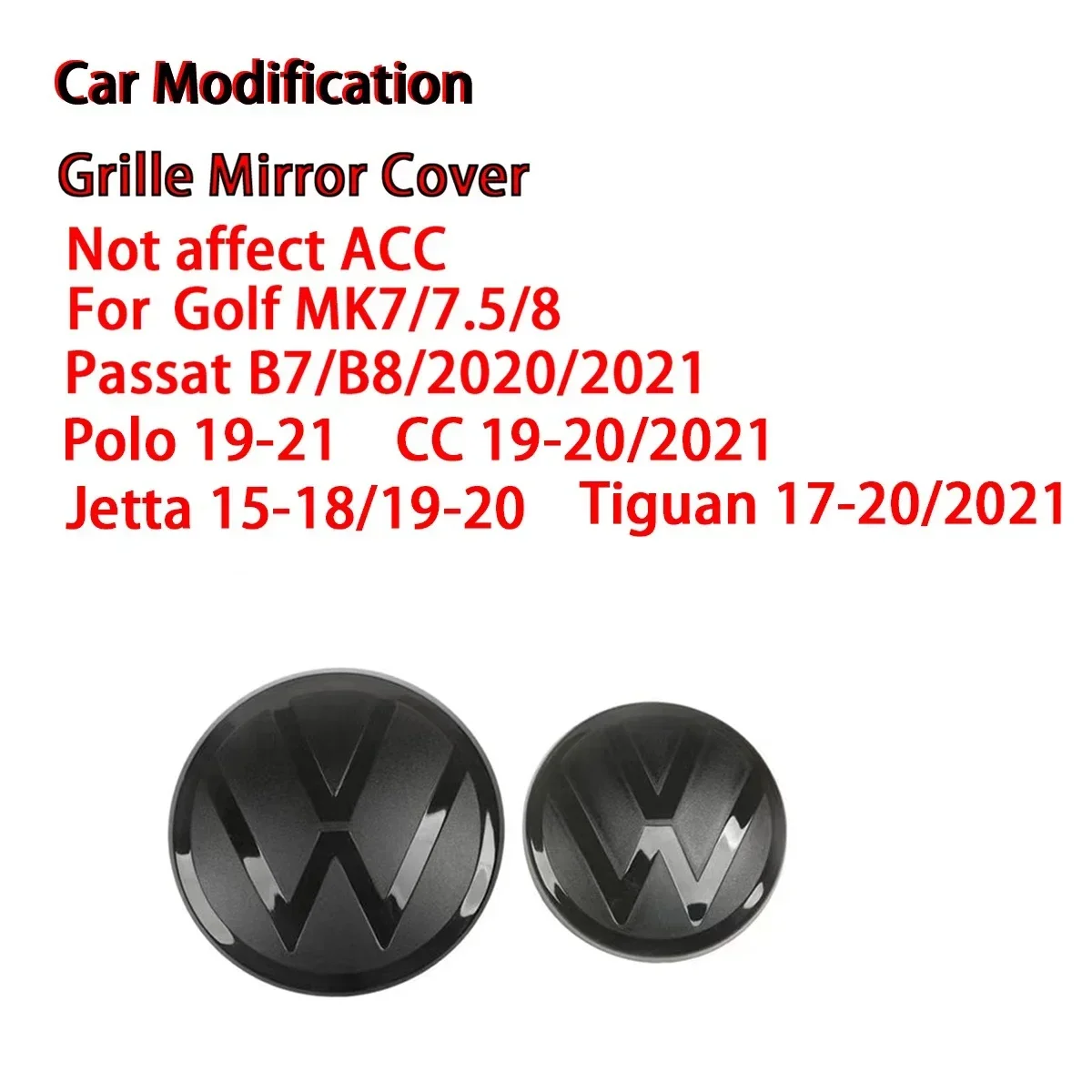 VW لا تؤثر ACC الجبهة مصبغة شعار غطاء الشعار الخلفي غطاء صندوق السيارة ل Volkswagen Golf 7/7.5/ 8 باسات B8 بولو جيتا تيجوان